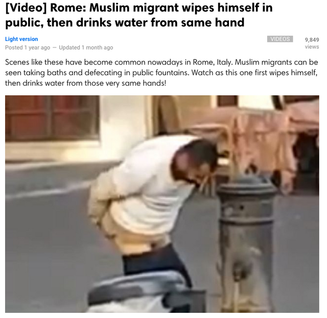 Screenshot-2018-9-9 [Video] Rome Muslim migrant wipes himself in public, then drinks water from same hand.png